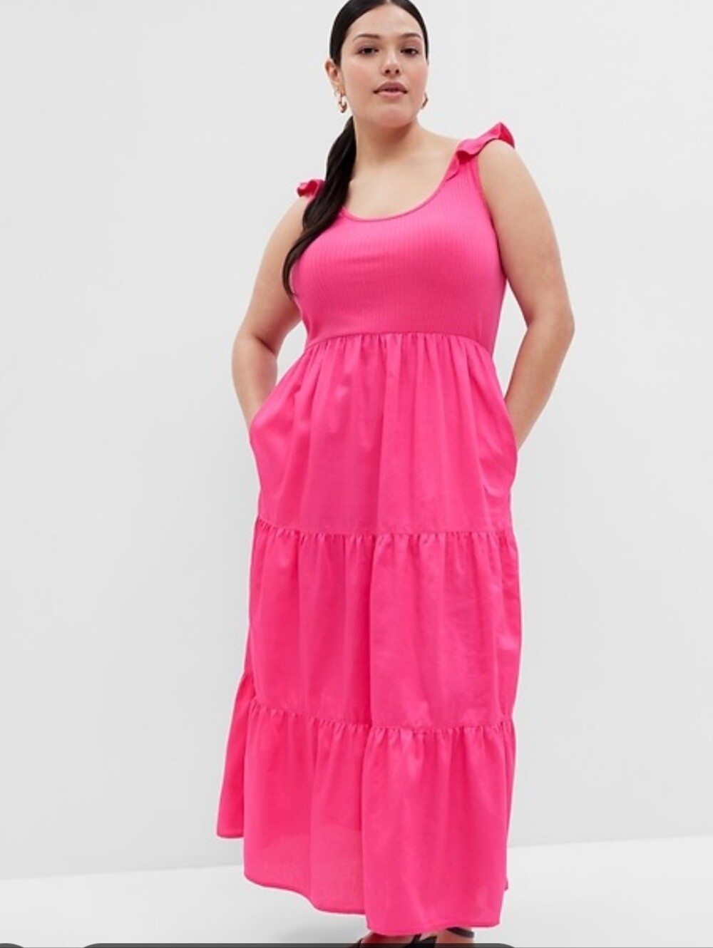GAP Hot Pink NEW Size XXL: Sleeveless Cotton Mix Maxi Dress